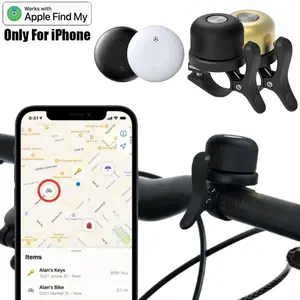 Bike GPS Tracker, Smart Mini GPS Tracker for Apple Find My, Smart Key Finder, Smart Tracking Tag, Bike Bell, Anti-theft Bicycle GPS Tracker, for Bikes, E-bikes & Scooters