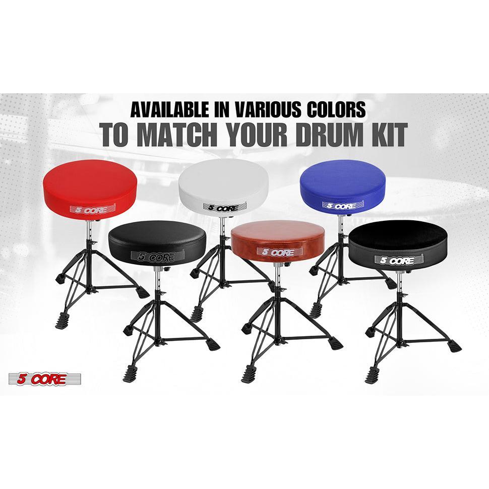 5Core Drum Throne Padded Guitar Stool Adjustable Drummer Seat for Adults & Kids VELVET BLACK 5Core Drum Throne Padded Guitar Stool Adjustable Drummer Seat for Adults & Kids VELVET BLACK