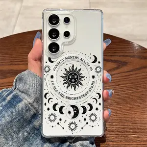 Sun Moon Stars Zodiac Celestial Mystical Graphic,Magnetic Ring,Wireless Charging,Supports for Samsung Galaxy S26 S25 S24 S23 S22 S21 S20 Fe Plus Ultra Edge S10E A57 A56 A55 A54 A37 A36 A35 A34 A26 A25 A24 A23 A17 A16 A15 A14 A07 A06 A05s Note20 Note10