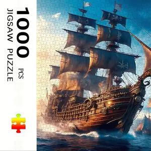 1000 Piece Sunset Sailboat Puzzle Game, Large Adult Family Interactive Toy, DIY Home Decor Brain Challenge, Festive Scene, Durable Puzzle