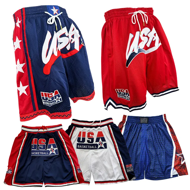 2025 Basketball shorts Four pockets 1992 USA 2024 Dream Team sweat pants Retro shorts Cheap and High Quality Sewing embroidery covered court Beach Pants Outdoor sports shorts Big Size Training shorts Blue White S-XXXL Accepting mixed wholesale and retail