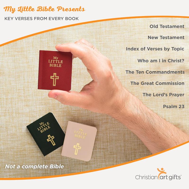 My Little Bible 2” Standard Edition - Selections of Key Verses From Every Book, Tiny Palm-size OT NT Classic 1769 KJV Text, 2" x 2.5”, - Paperback