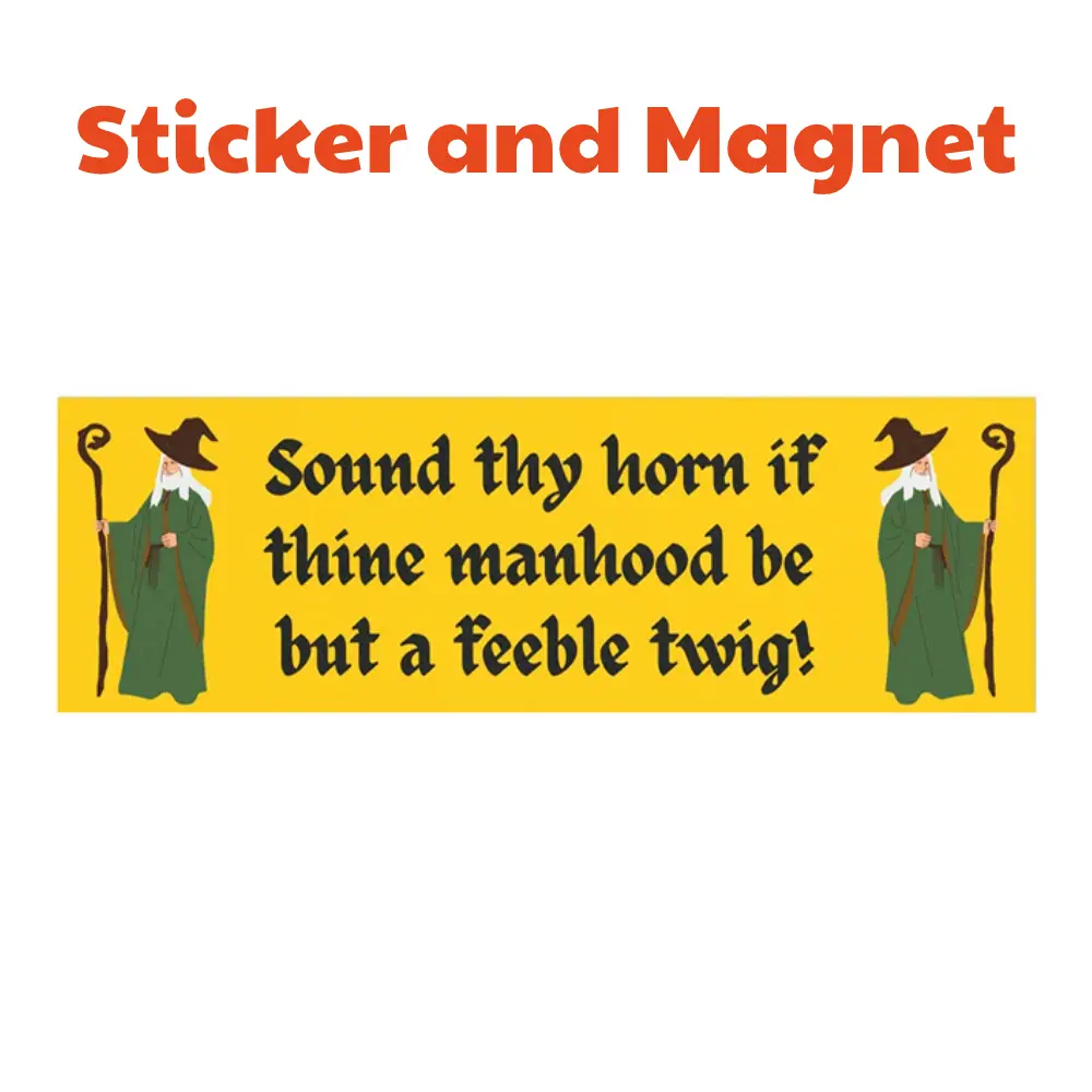 Funny Medieval Bumper Sticker Weather Resistant Anti Tailgating Car Magnet for Cars Walls Windows & Vehicles Christian Gothic Meme Decoration