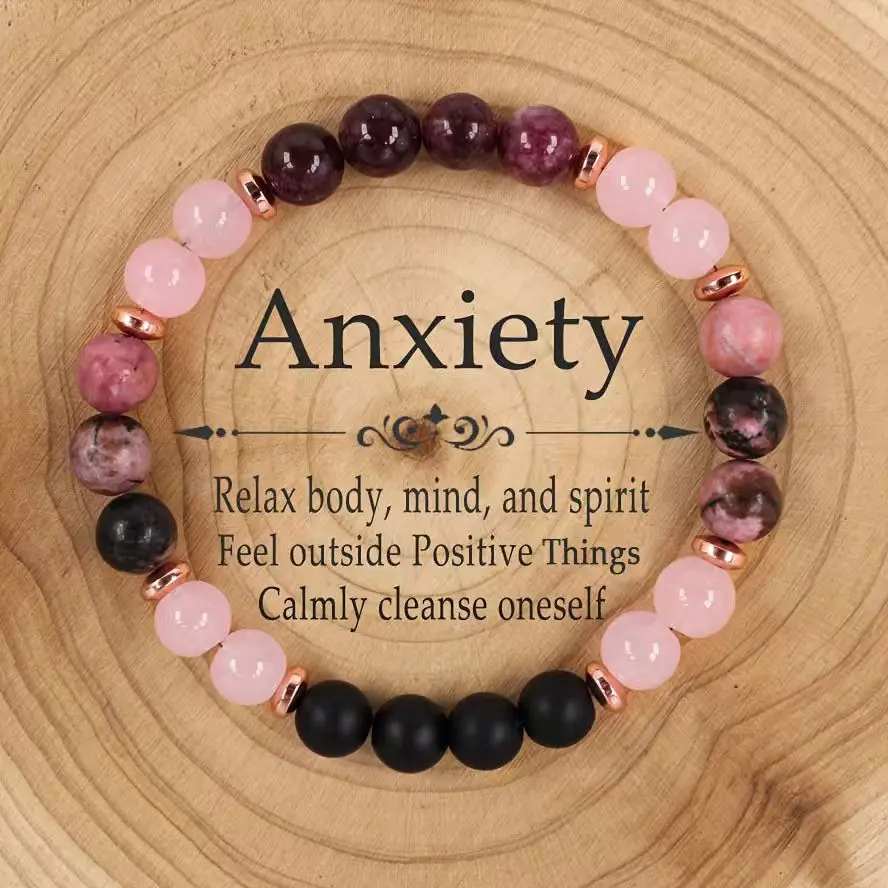 Natural Stone Garnet Bracelet for Women, Anxiety Relief Jewelry Gift, Relaxing Accessory for Friends