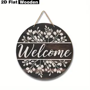 Circular Decoration Plate, Spring Summer Design, Wall Hanging Suitable for Garden & Front Door, All-Season Display Letter Board