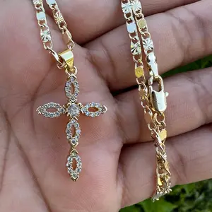 Cross Necklace with chain Anniversary Male Female Birthday Daily Engagement Auspicious