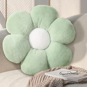 17.7 Inch Sage Green Flower Pillow – Daisy Shaped Cute Decorative Throw Pillow, Soft Floral Seating Cushion Floor Pillows for Sofa, Bed, Chair & Room Home Decorative Pillows Gifts