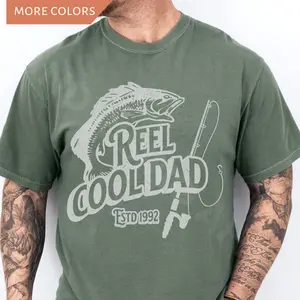 Custom Reel Cool Dad Shirt For Birthday Fishing Lover Father's Day Tee Fishing Dad Shirt Fishing Dad Gift New Dad Gift