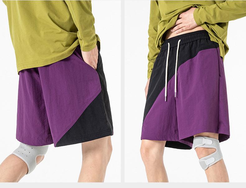 2026 Summer New 5-Inch Patchwork Shorts - Loose Fit Ice Silk Quick Dry Beach Shorts with Lining, Casual Sports Bottoms patrick star
