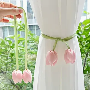 Stylish Tulip Curtain Tiebacks, Creative Adjustable Elegant Curtain Holdbacks, Exquisite Curtain Tieback Decorations, Room Styling, Home Decor, Bohemian Style, Fashion Accents, Material, High-Quality Holdbacks, Decorative Tiebacks, Curtain Fasteners