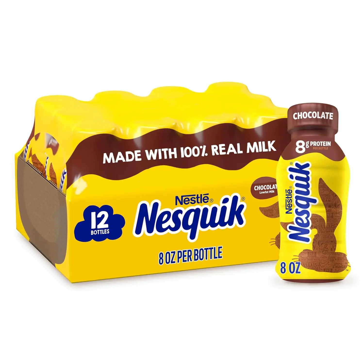 Nesquik Chocolate Lowfat Milk Ready to Drink 12 Pack of 8 Fl Oz - 12 Ready to Drink Flavors