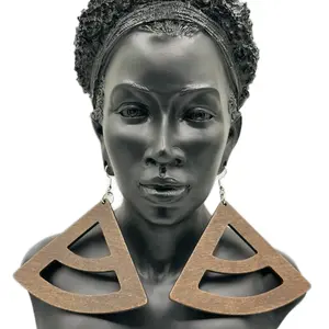 3.5” Cutout Fashion Triangle Earrings Ethnic Casual