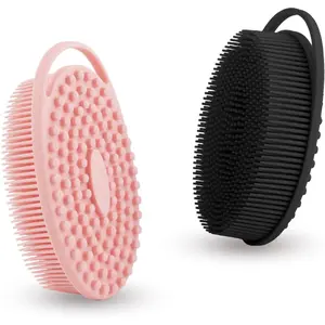 Soft Silicone Body Scrubber 2 PCS - Black and Pink Accessories Bath crickettools scrub body Sponge