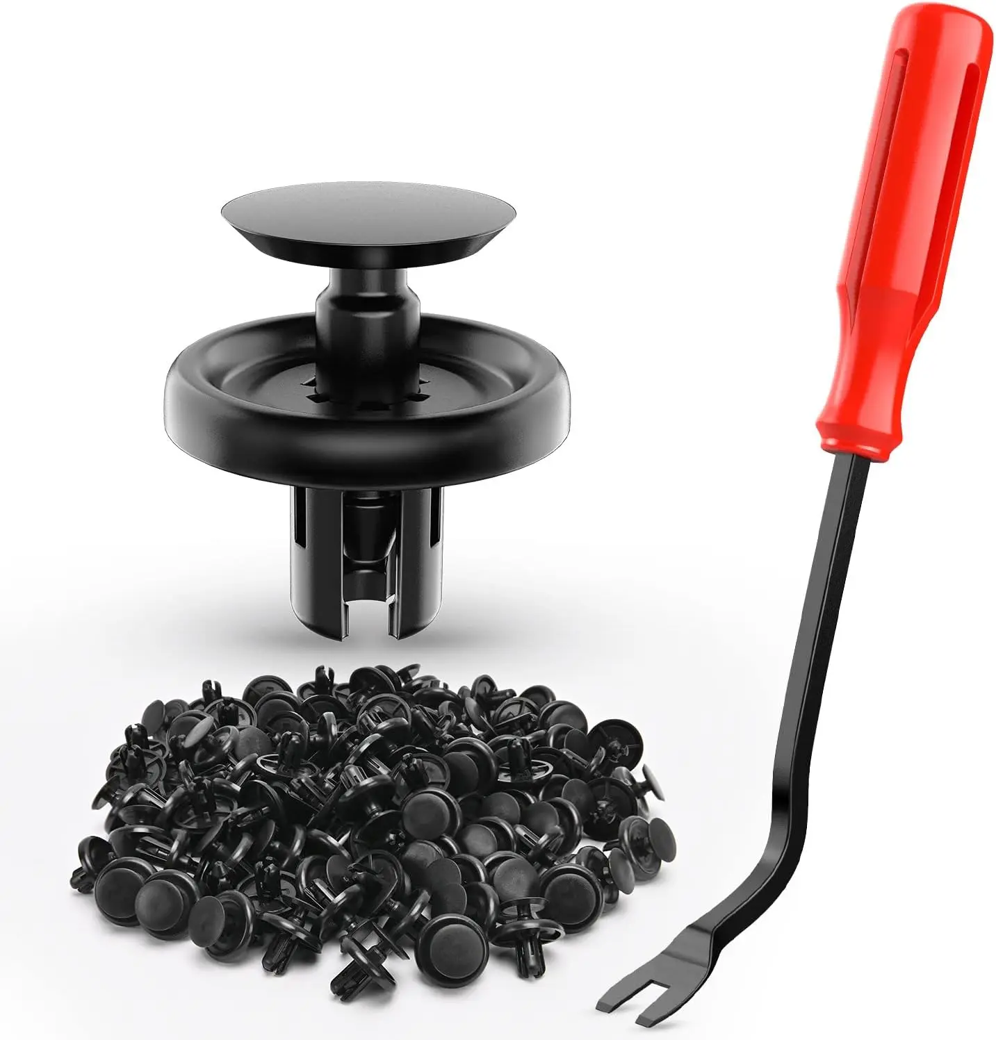 Nilight 100pcs Automotive Push-Type Engine Under Cover Retainers - Car Interior Kit with Bonus Fastener Remover, Quality Nylon Rivets Compatible with Lexus & Toyota 90467-07201