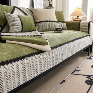 Chic Sofa Cushion Cover, Reusable Chenille Material, All-Season Use, Anti-Pet Scratch Protector, Soft Sofa Protector, Fits Single to 4-Seater Sofas