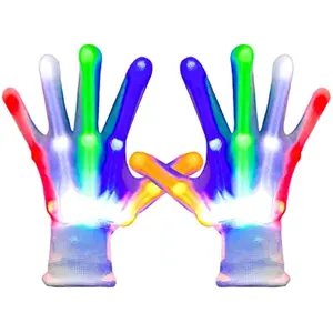 Flashing LED Light Up Gloves, Rave Party Dance Accessories, Cool Glow Toys for Halloween Christmas Birthday Gifts for Kids Teens Adults