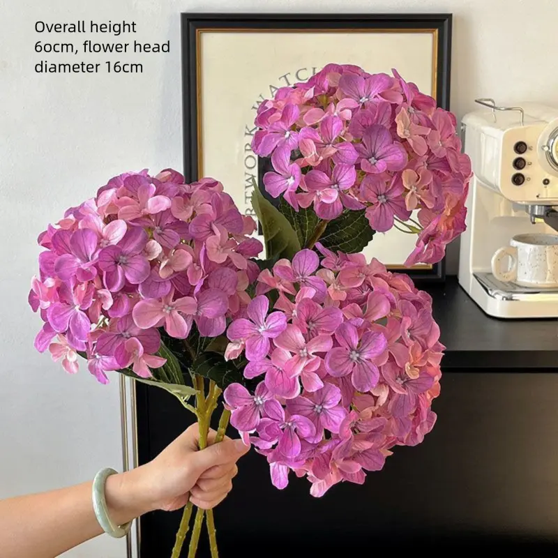 Luxury hydrangea faux for dining table and living room decorations, wedding artificial decorative floral arrangements, silk flowers, dried flowers filler Luxury hydrangea faux for dining table and living room decorations, wedding artificial decorative floral arrangements, silk flowers, dried flowers filler