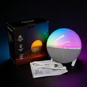 6-inch Sunrise Alarm Clock, 7-Color Night Light, 7 Ringtones, Sunrise Simulation, Snooze, Dimmable, LED Display, Bedroom Decor, Nightstand, Dorm Essential, Home Decor, Gift for Adults and Teens sunset aesthetic kids