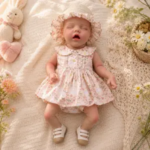 XW04  12.2-inch baby open mouth silicone girl doll that can hold a pacifier in its mouth，Girl Reborn Doll，Real baby demeanor，Daily gifts，The perfect Christmas gift for doll enthusiasts