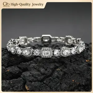 7.5mm Adjustable Bracelet Unisex, 18cm+2cm Extension Chain Brass 5A Cubic Zirconia – Luxurious Everyday Gift Hip Hop Jewelry for Men Women
