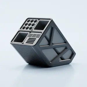 CAGE 3D Printed Modern Desk Organizer - Office Storage Holder - SD card SLOTS