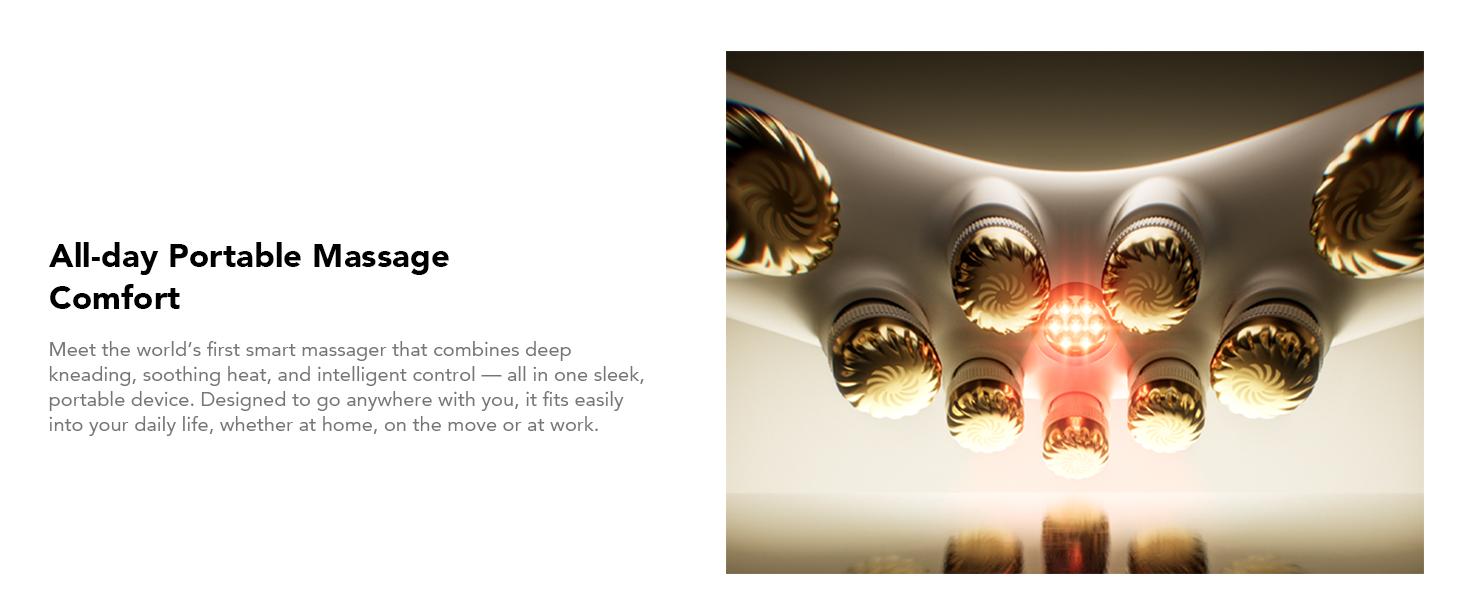 SKG Foldable Neck Massager for Pain Relief Deep Tissue Vibration Cordless Travel Massager,Portable 3D Neck Massager for Office Home Car Travel Gold Titanium Neck Massager 3.0 Valentine Gifts