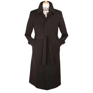 Divine Drapes Collection: Brown Wool Gabardine Duster Coat