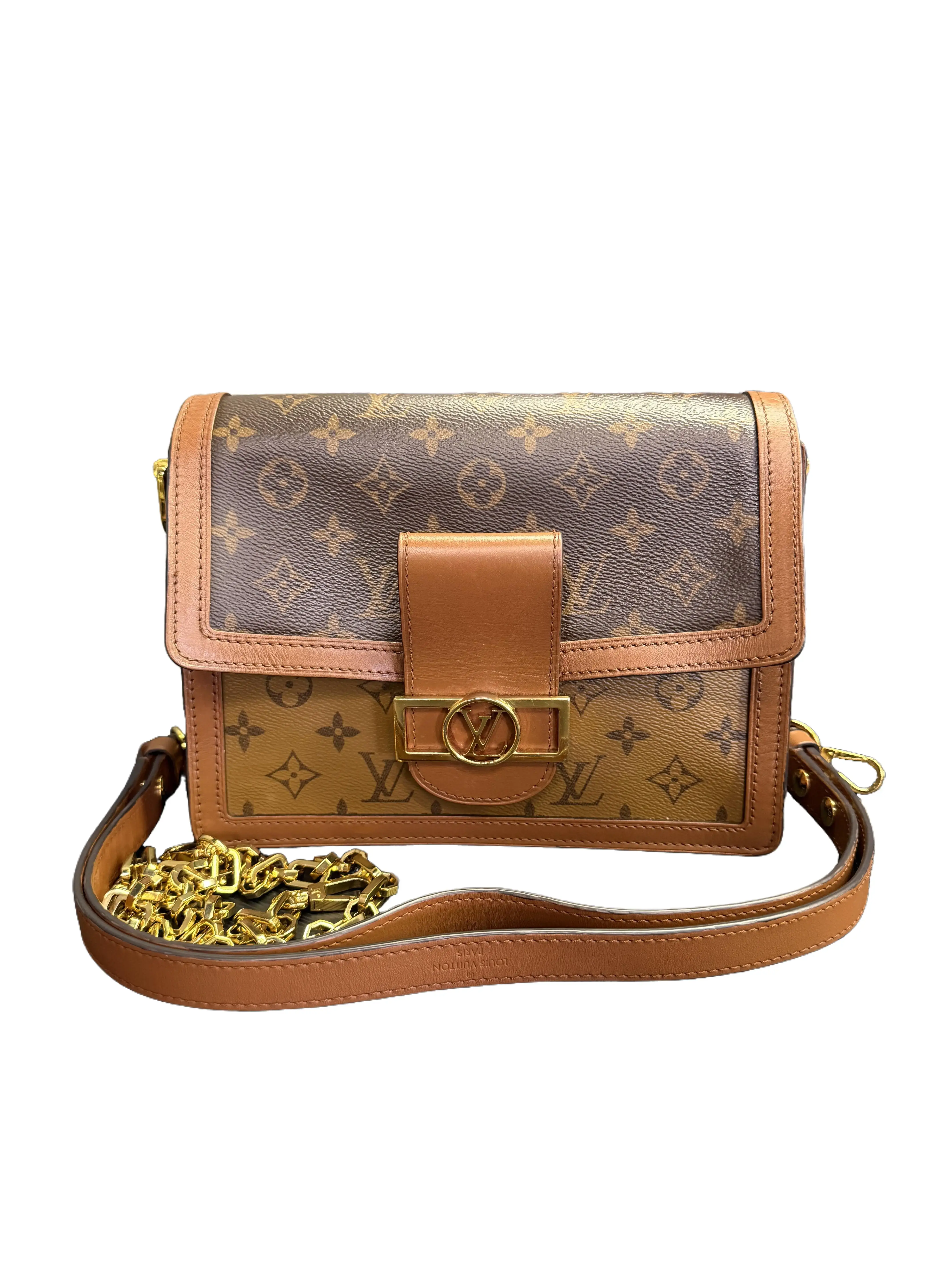 Pre-owned Louis Vuitton Dauphine Monogram Canvas Shoulder Bag Size Medium