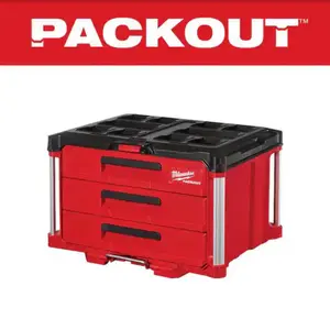 Milwaukee PACKOUT 22 in. Modular 3-Drawer Tool Box with Metal Reinforced Corners