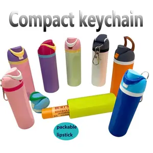 New Mini Keychain - Fruit Colorful Cup Bottle Keychain - lipstick Storage Box Women's Gift Personalized DIY