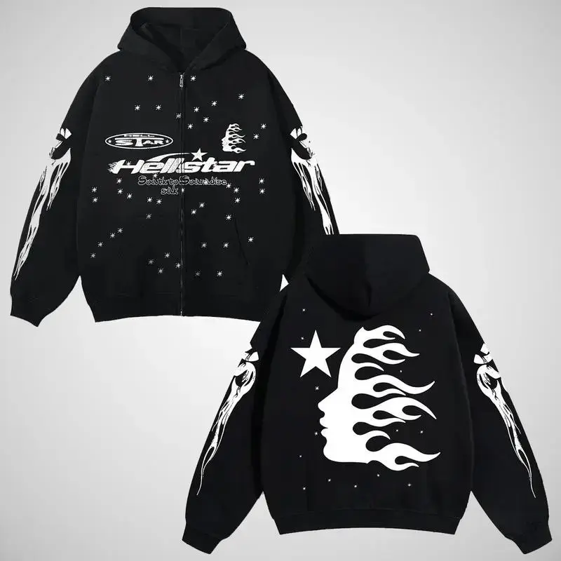Hell-Star Fashion Hoodie 2025 – Unisex Loose-Fit Long Sleeve | Warm, Lightweight & Breathable Sportswear