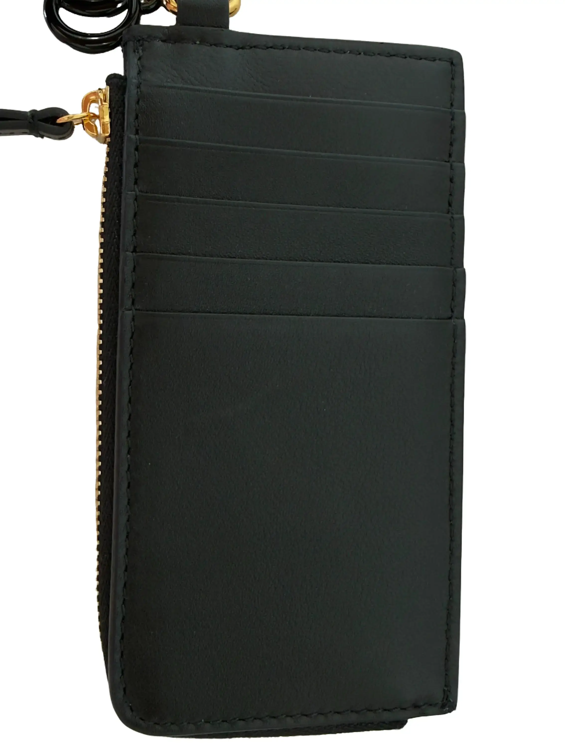 Pre-owned GUCCI Leather Small Leather Goods Double G Charm Card Case