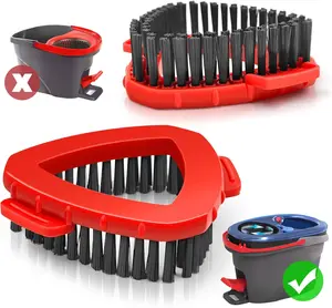 2 Pack Spin Mop Brush for  RinseClean 2 Tank System, Mop Attachments Scrub Replacement Heads, Microfiber Triangle Hard Bristle Cleaning Brush Floor Scrubber for Bathroom Kitchen Wall