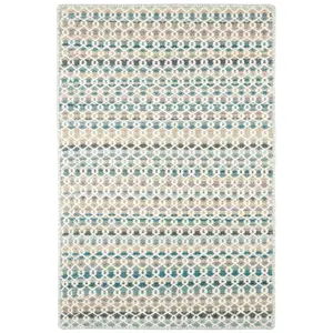 Poppy Blue Handwoven Wool Rug 10x14