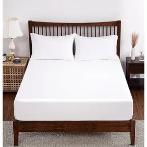 Bamboo Viscose Sheet 1 Pack Queen Size Only,400 Count,8-16" Deep Pocket,Bottom Sheet Colorfast  Silky (1 Sheet Only, White, Queen)