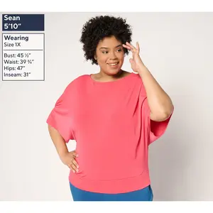 BEAUTIFUL by Lawrence Zarian Cold Shoulder Dolman Sleeve Top