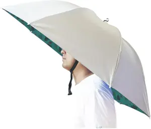 Umbrella Hat, 37 inch Fishing Umbrella Hat Hands Free Foldable UV Protection Umbrella Cap Adjustable Headwear for Fishing Golf Camping Beach Gardening Sunshade Outdoor Reflective Lightweight