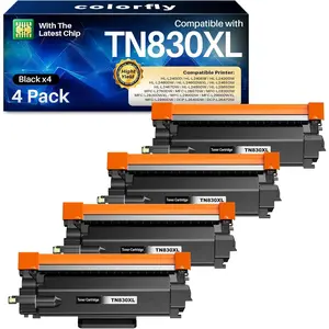 Compatible TN830XL Black Toner 4 Pack Replacement for  TN830XL TN-830 TN830 XL High Yield Toner  Use for HL-L2460DW DCP-L2640DW MFC-L2820DW MFC-L2900DW HL-L2480DW HL-L2400D HL-L2405W
