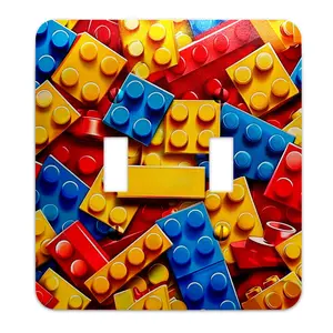Building Blocks Metal Light Switchplate Cover, Kids Room Decor, Other Sizes Available #5179