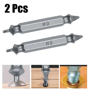 2pcs 0# Damaged Screw Extractor with Drill Bit Broken Screws Removal Tool 2-3mm[Fall Deals]