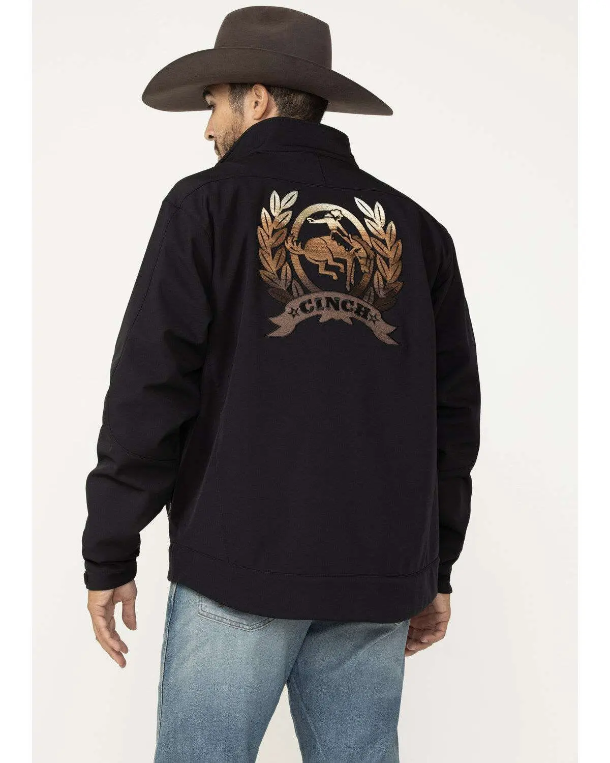 CINCH Mens Classic Black Zipper-Up Jacket - Team Logo, Menswear Tops & Coats - Style MWJ1567006