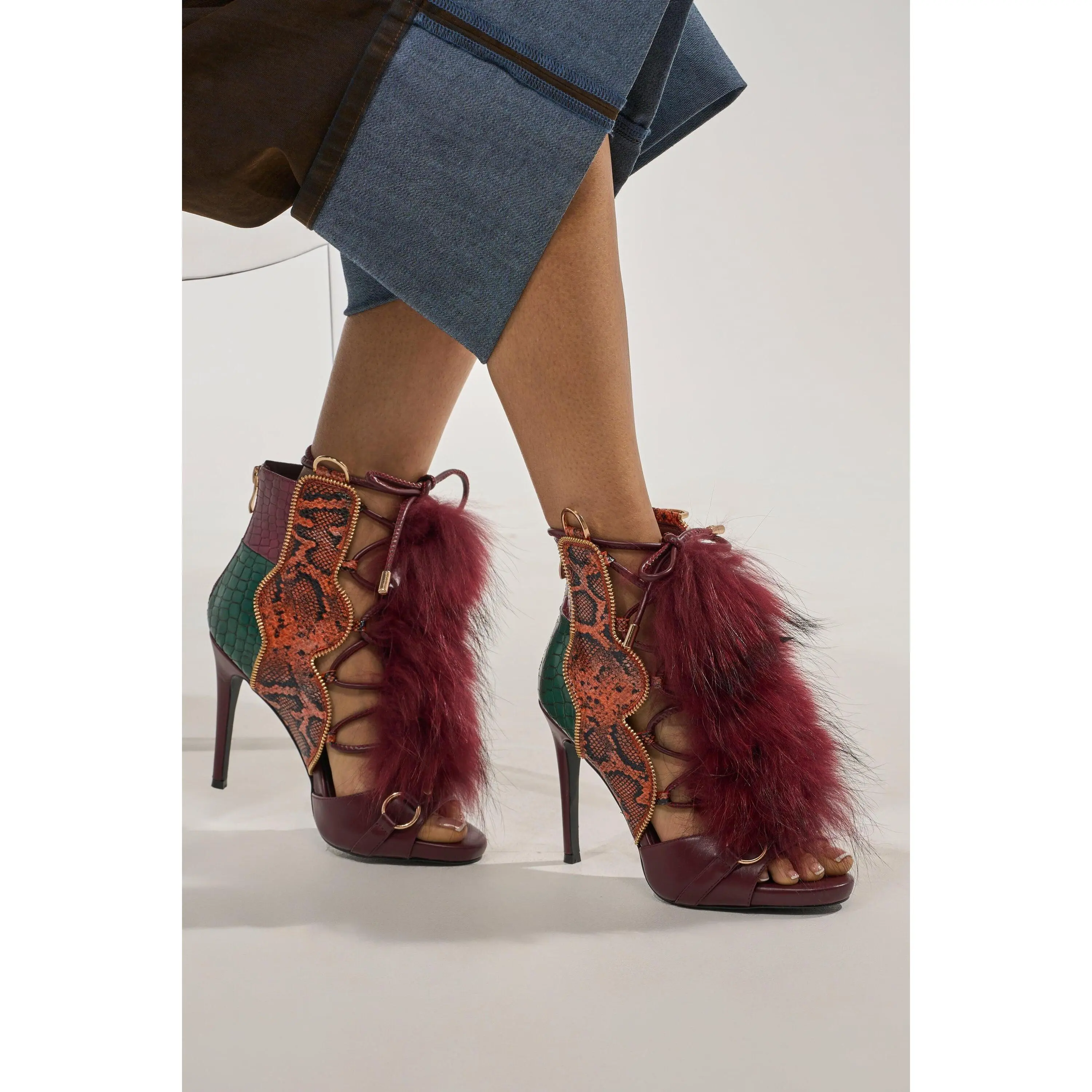 AZALEA WANG SHAINY SNAKE BURGUNDY MULTI