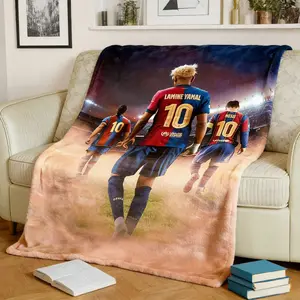 Soccer Star Yamal Goat Lionel Cr7 Ronaldo Blanket High-Quality Soft Cozy Sports Fan Gift 0.617LB 39.4in*59.1in Perfect for Relaxation and Games