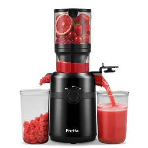 Cold Press Juicer, 4.25“/5.3" Wide Feed Chute for Whole Fruits & Vegetables, Slow Masticating Juicer, High Juice Yield, Easy to Clean, Summervibes