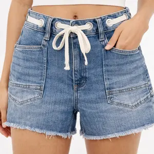 Risen slouchy eyelet string detail shorts