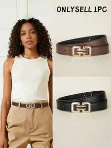 Luxury Women's Belt Fashion Denim Accessory, 2.4cm Wide Skinny Waistband, Suitable for Various Occasions, Ladies PU Leather Belt