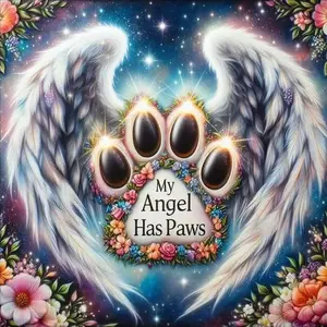 5D DIY Diamond Arts Colorful Painting Kit, Angel Has Paws Pattern Diamond Arts Colorful Painting without Frame, DIY Decor Painting for Bedroom, Diamond Painting Kits