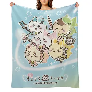 chiikawa-Flannel Throw Blanket for Girls Boys- Ultra Soft, Anti-Shrink & Wrinkle-Resistant ,Quick-Dry, Machine Washable Cozy Throw ,Perfect Gift for Kids Adults A-22