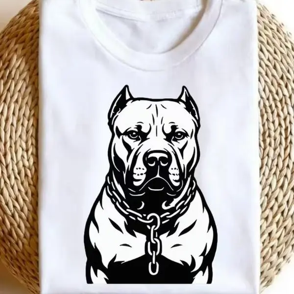 [Retro Bully Tee] Men's American Bully Dog T-Shirt - Retro Bully Head Graphic Tee with Double-Sided Front & Back Print, Short Sleeve Round Neck Casual Streetwear Top Suitable for Gym Training Gifts, Machine Washable American Bully Apparel