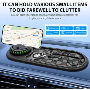 Multifunctional Rotating Anti-Slip Car Dashboard Holder & Phone/tool Tray, Rotatable Phone Stand with Large Non-Slip Pad
